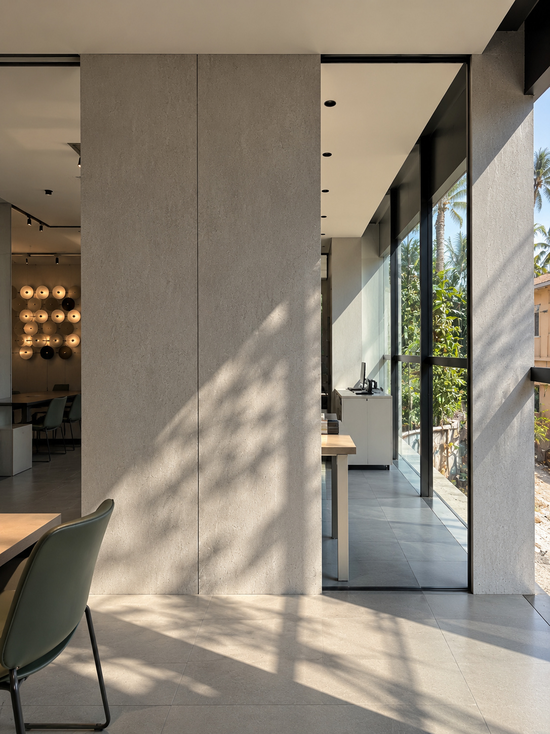 Aydin Tower Sunlit Lounge and Architectural Columns