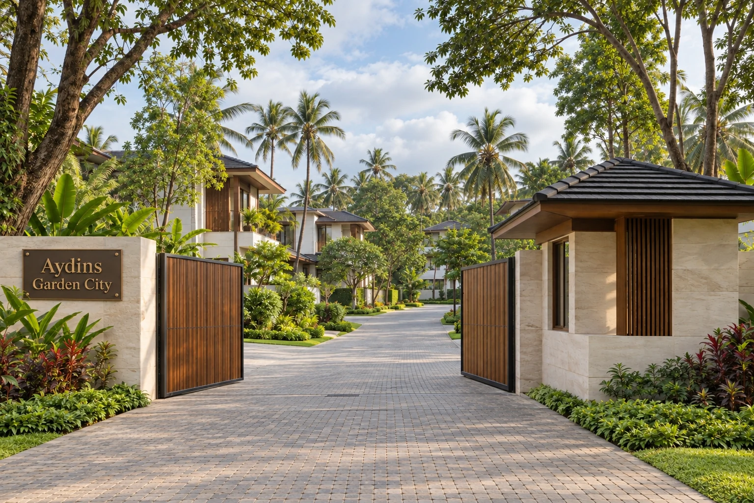 AI-assisted photographic visualization of the Aydins Garden City gate approach