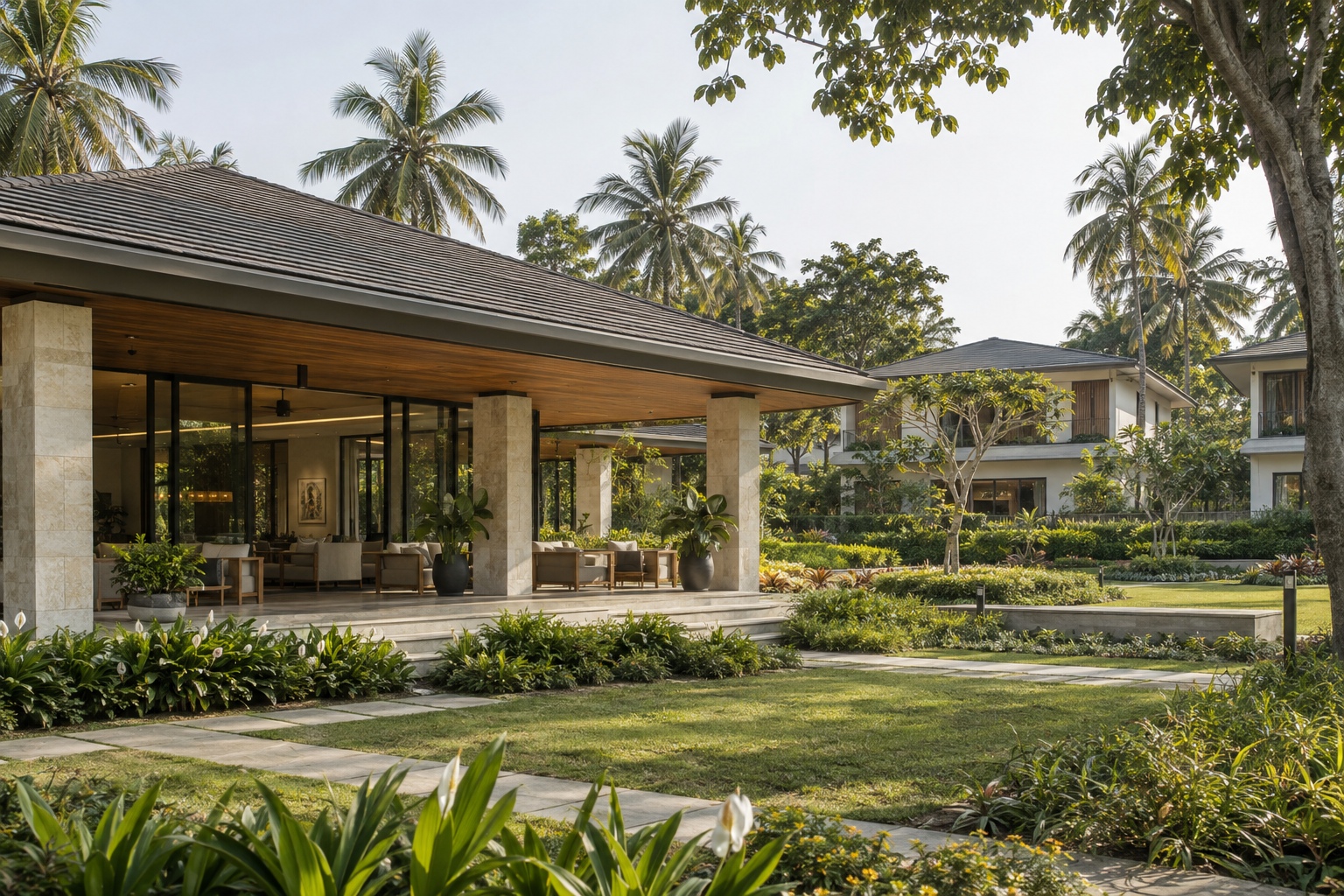 Residents Community Pavilion and Outdoor Lounge Facing Gardens