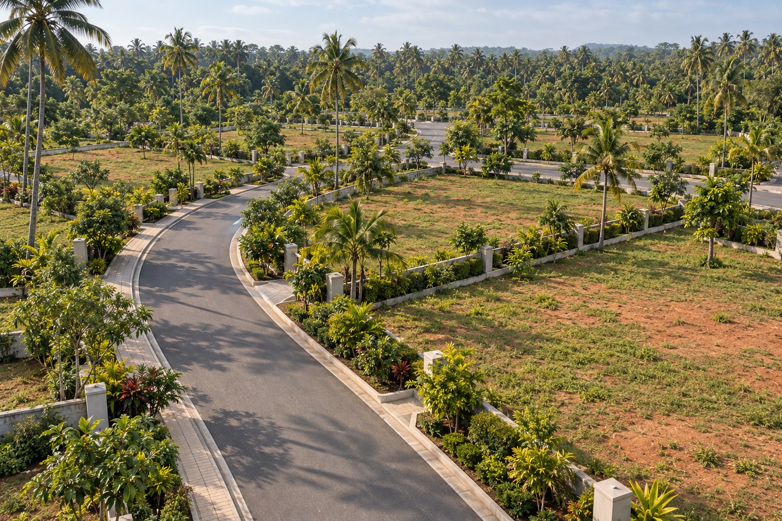 Illustrative plot boundaries and garden edges