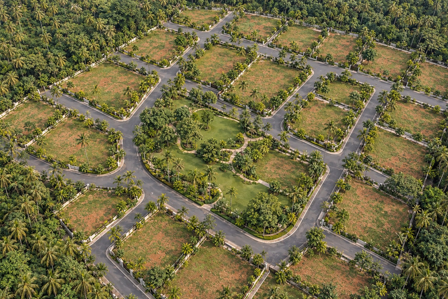 Illustrative internal routes and planted edges